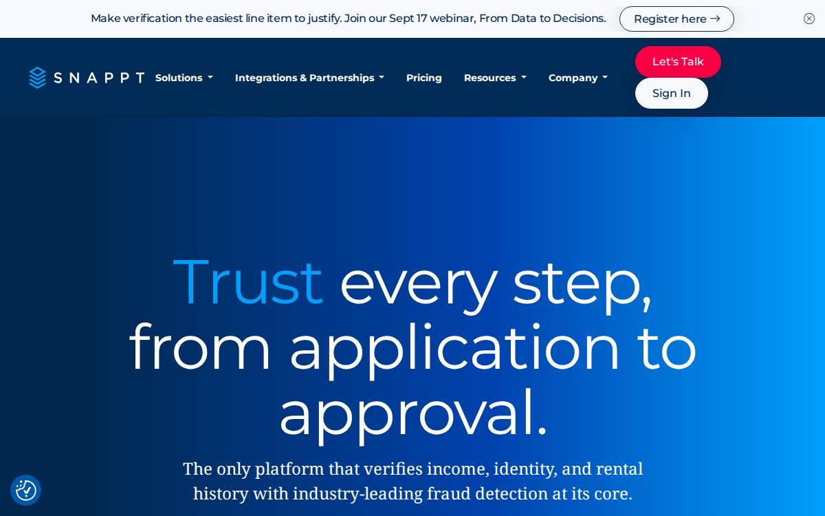 Snappt website preview