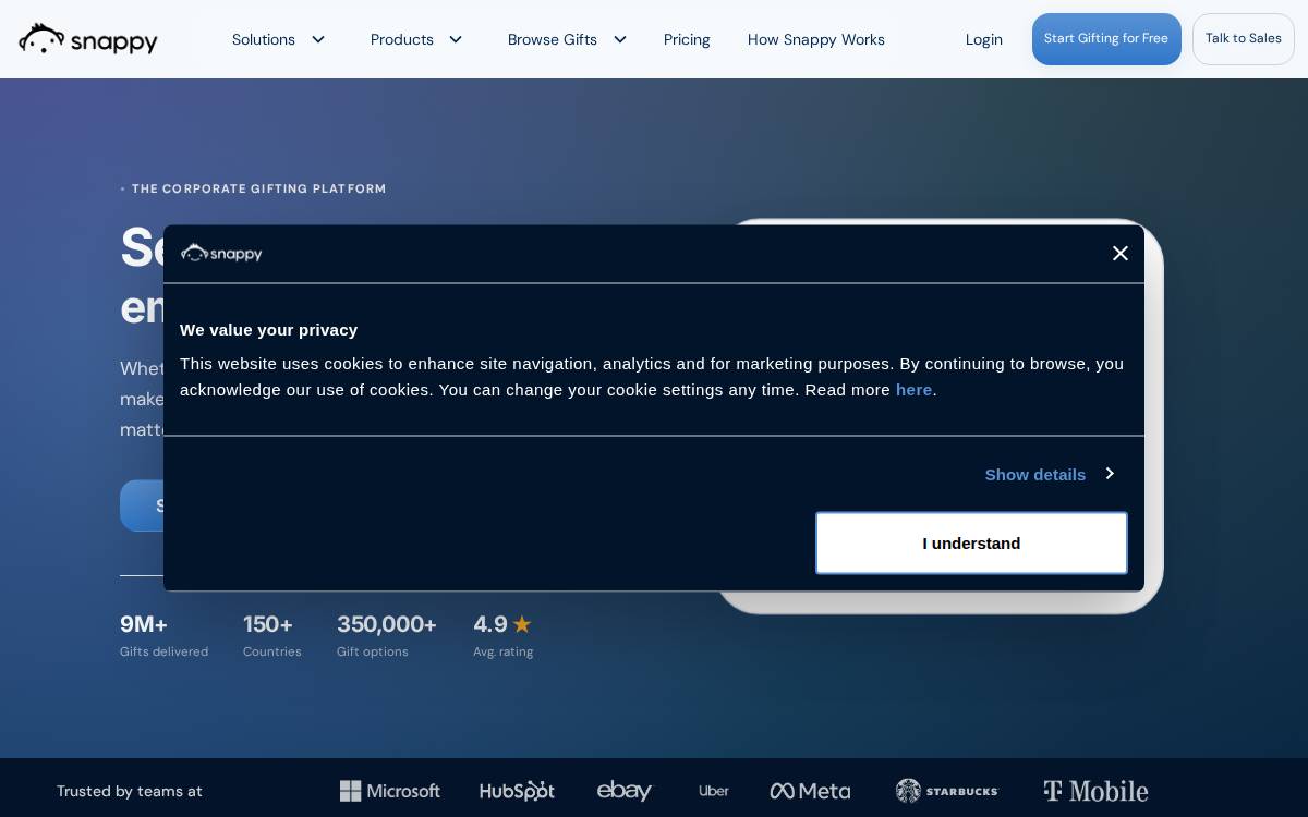 Snappy website preview