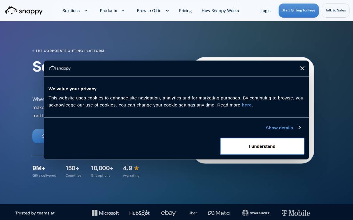 Snappy website preview