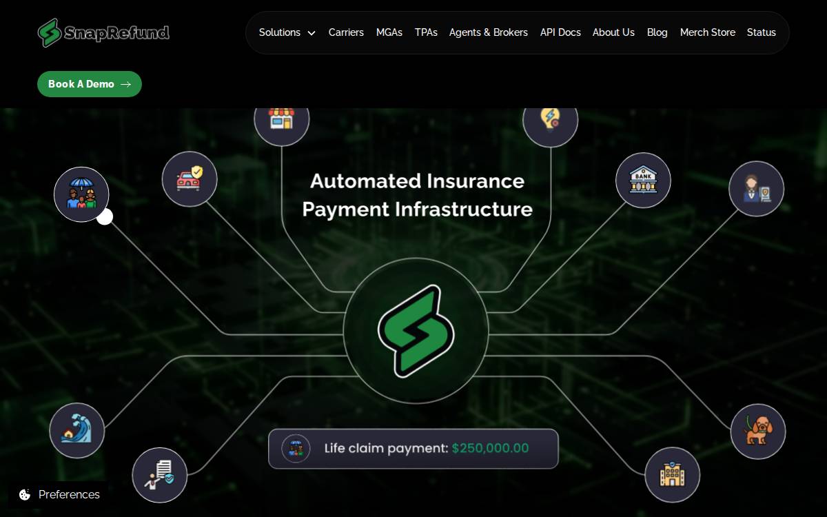 SnapRefund website preview