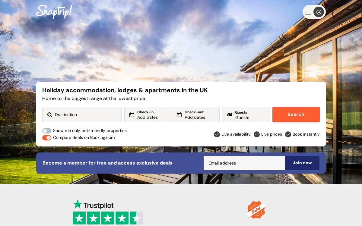 Snaptrip website preview