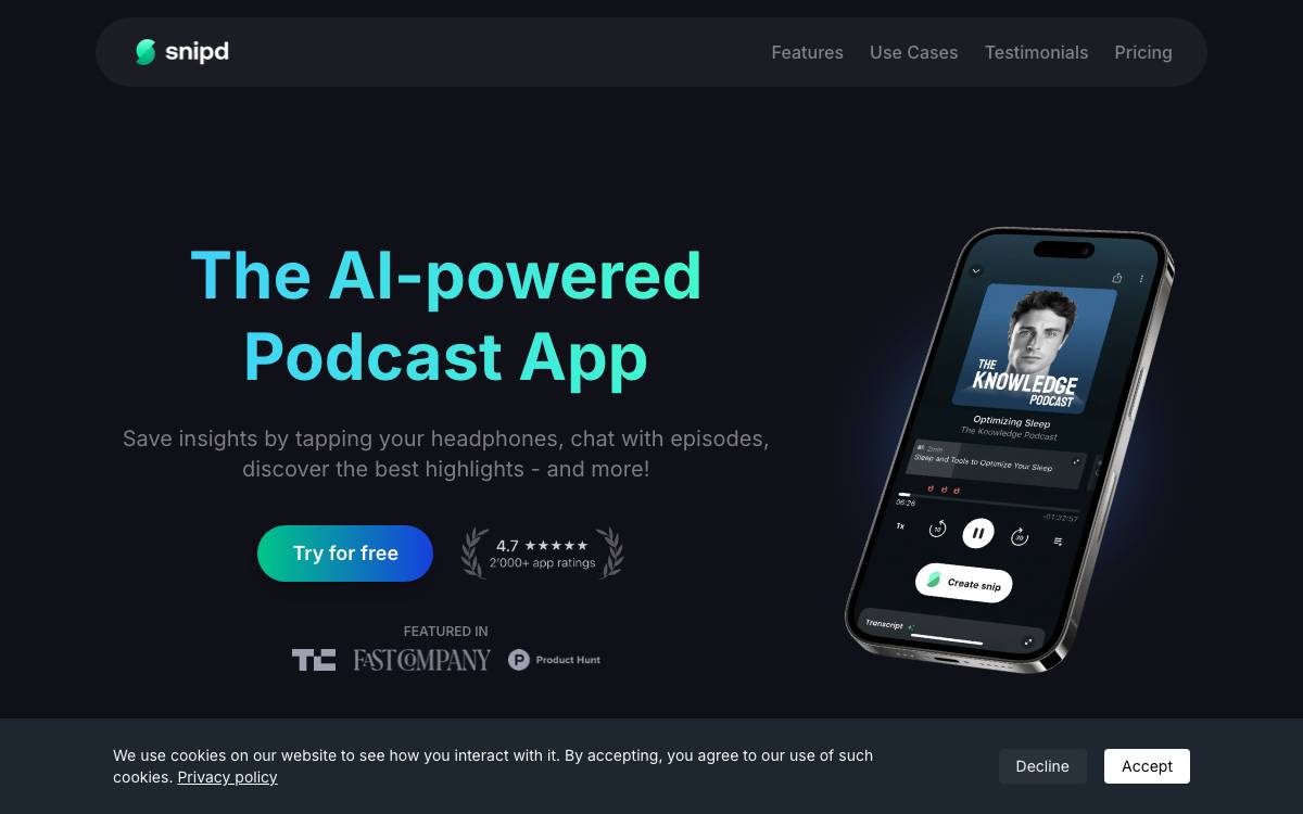Snipd website preview