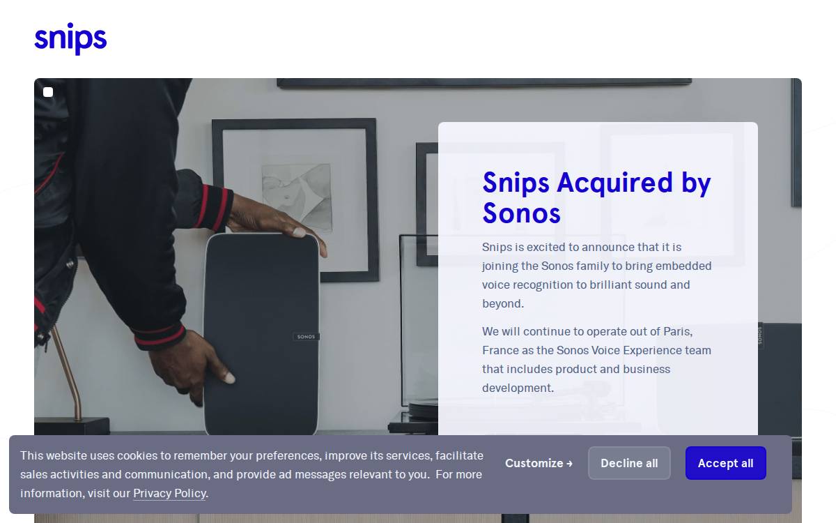 Snips website preview