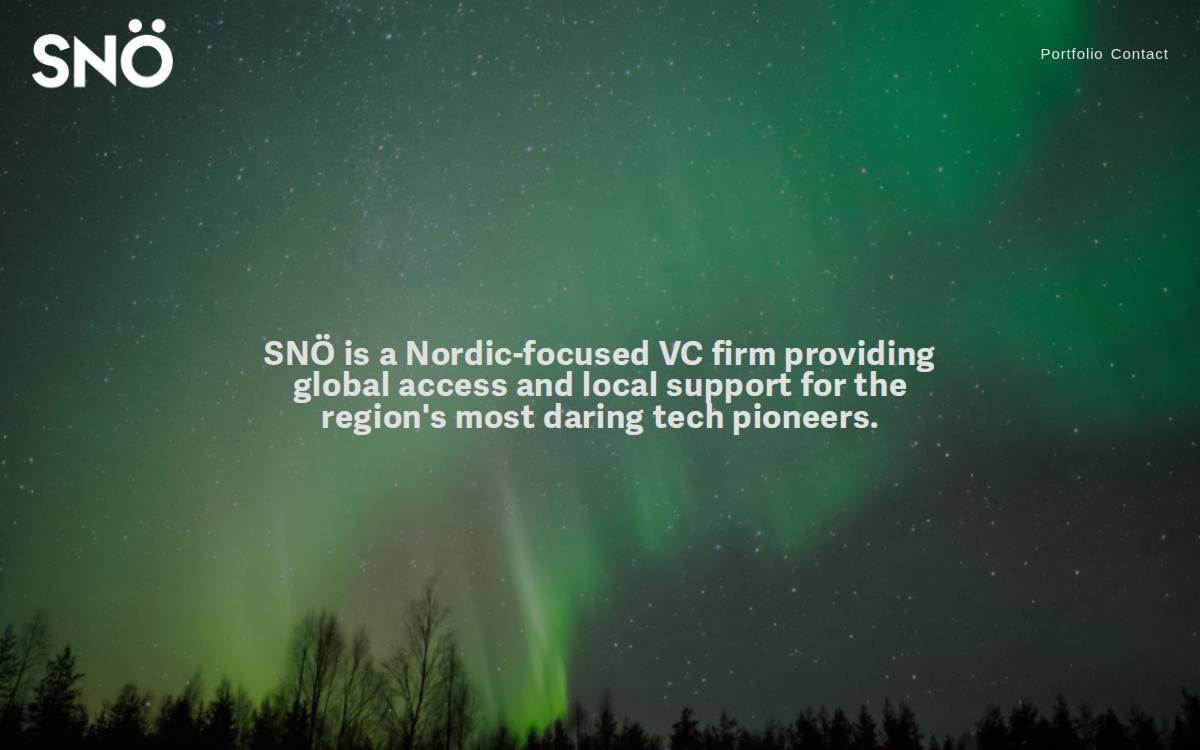 SNÖ Ventures website preview