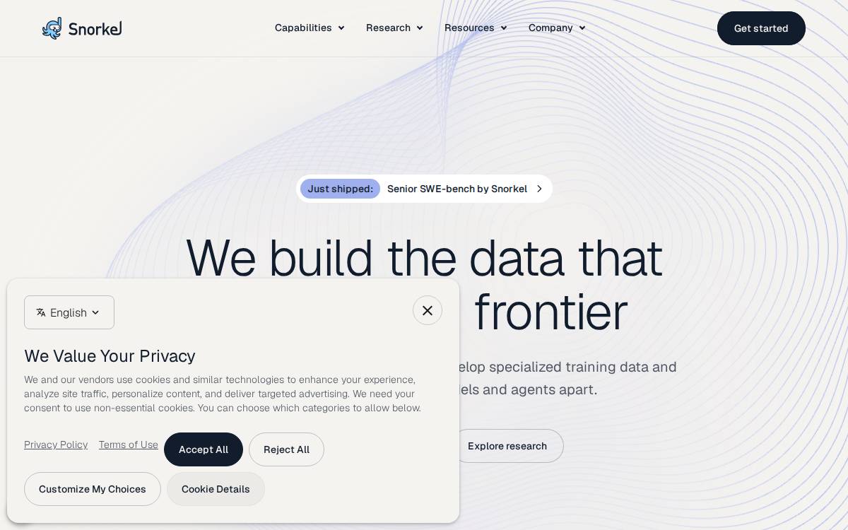 Snorkel AI website preview
