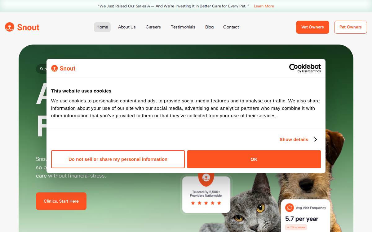Snout website preview