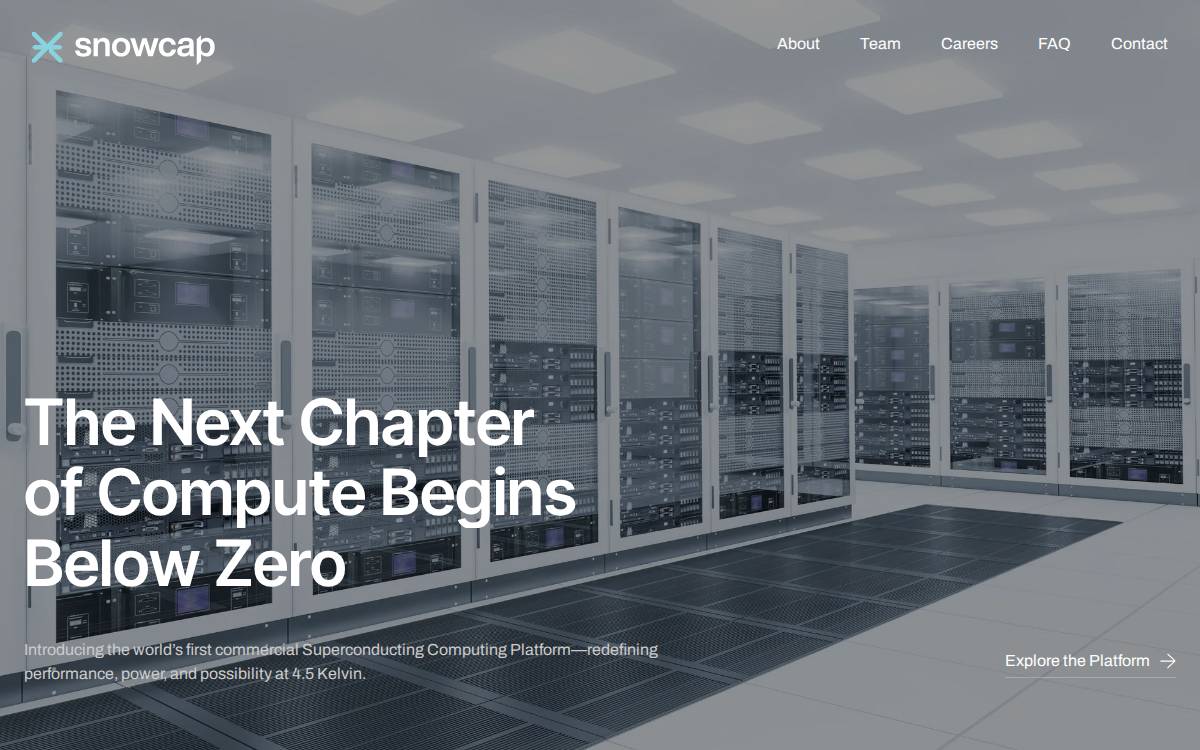 Snowcap Compute website preview
