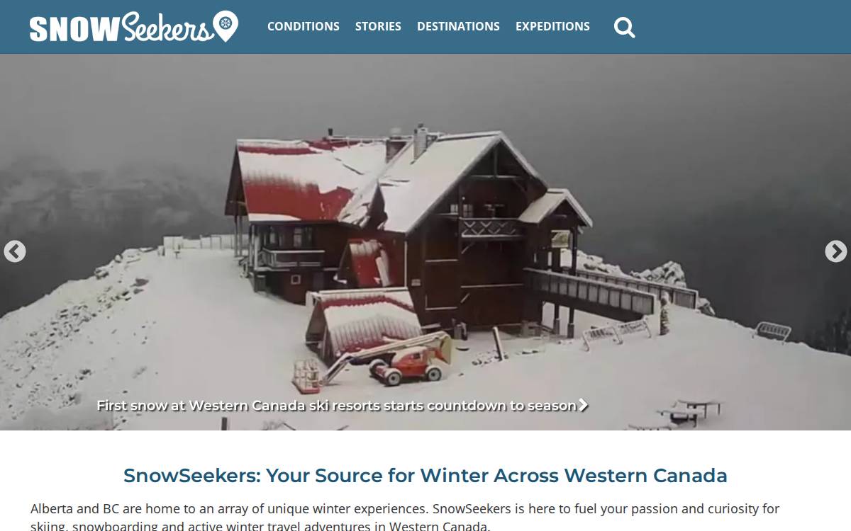 SnowSeekers website preview