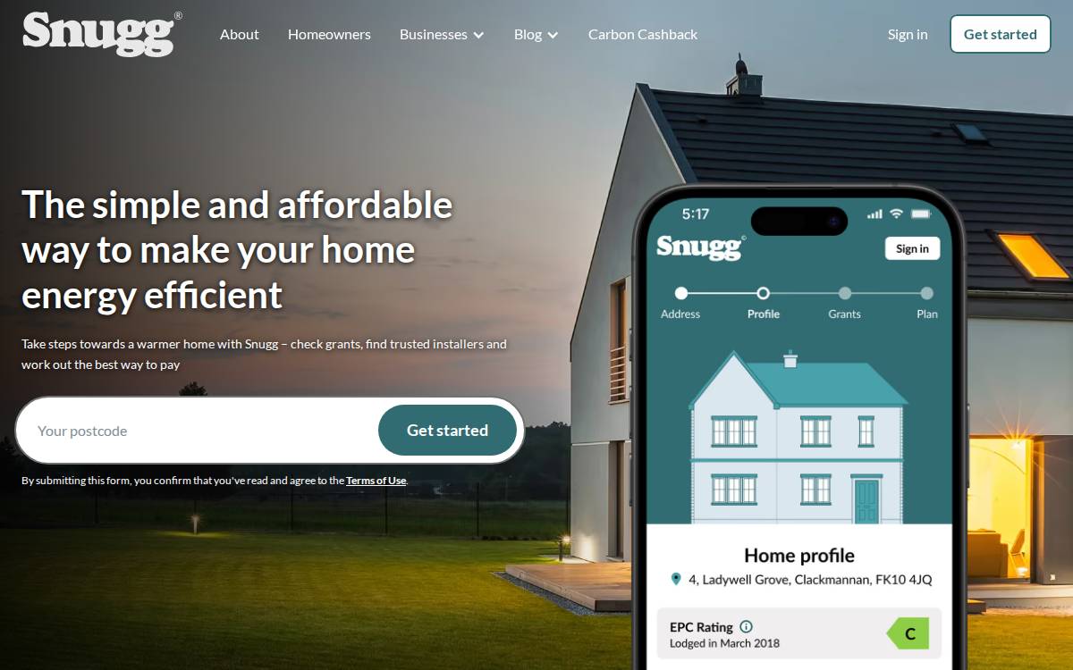 Snugg website preview