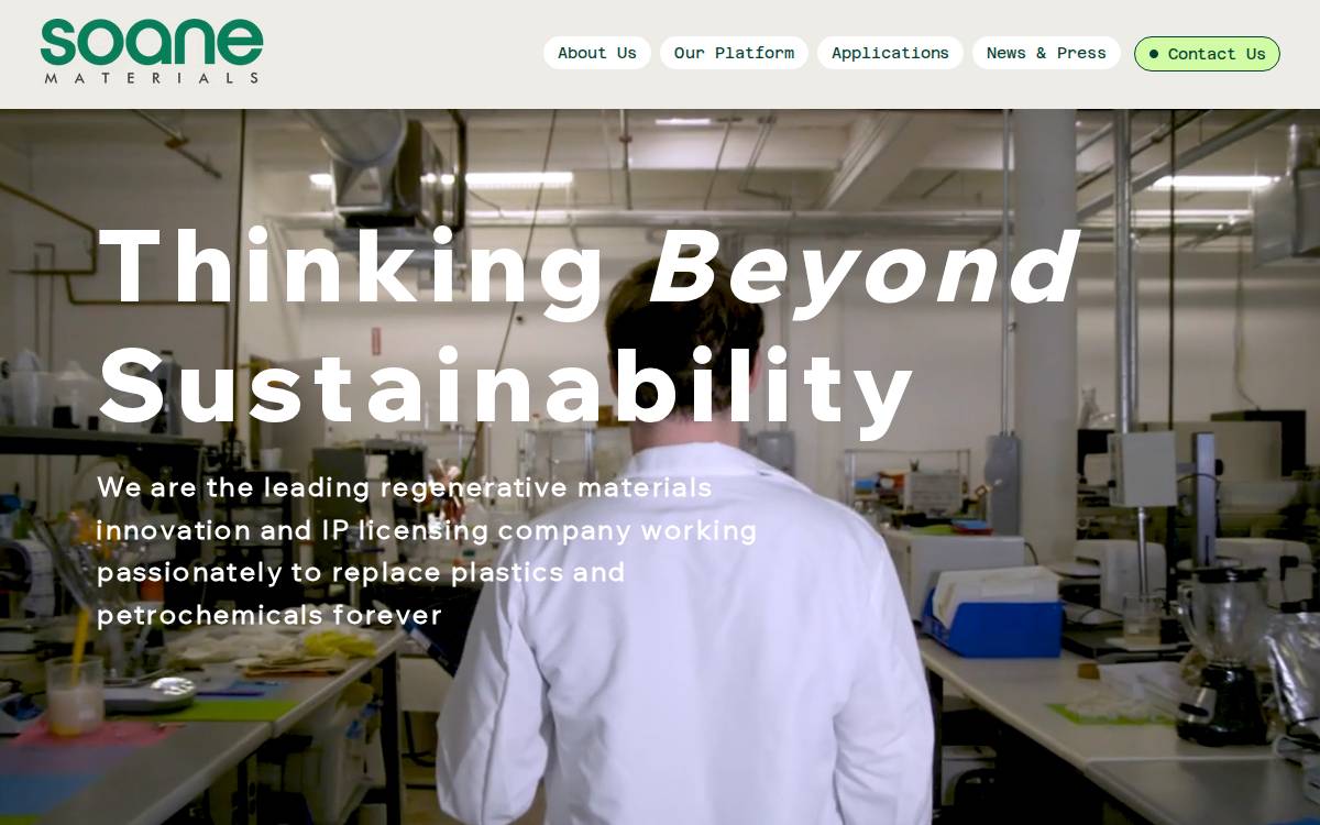 Soanematerials website preview