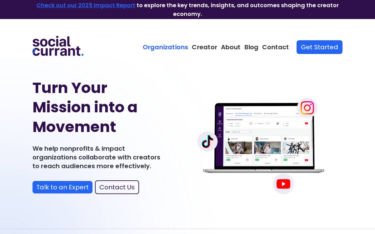 Social Currant website preview