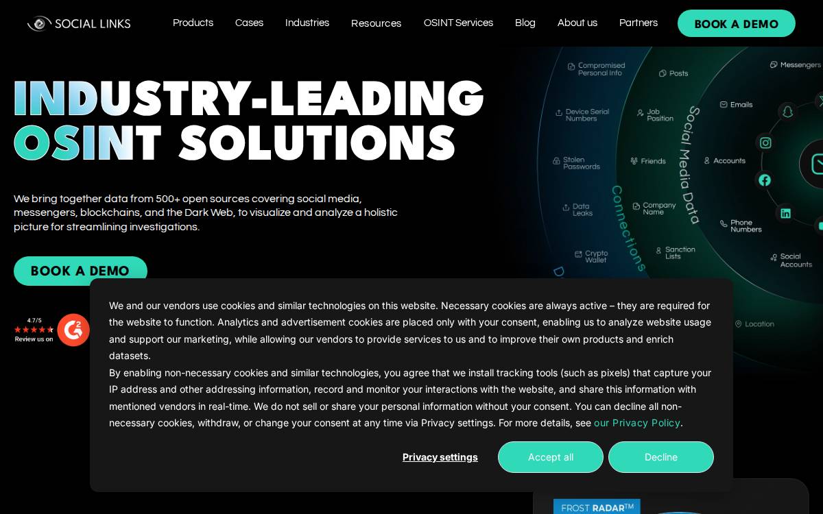 Social Links website preview