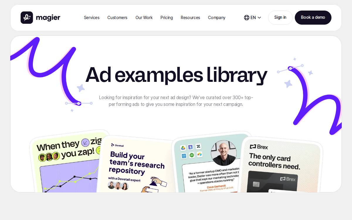 Social Media Ad Examples and Templates website preview