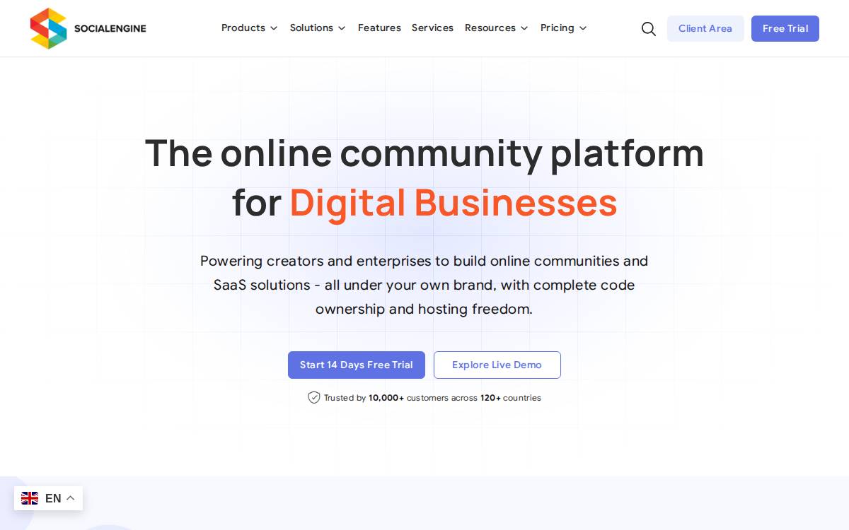 SocialEngine website preview