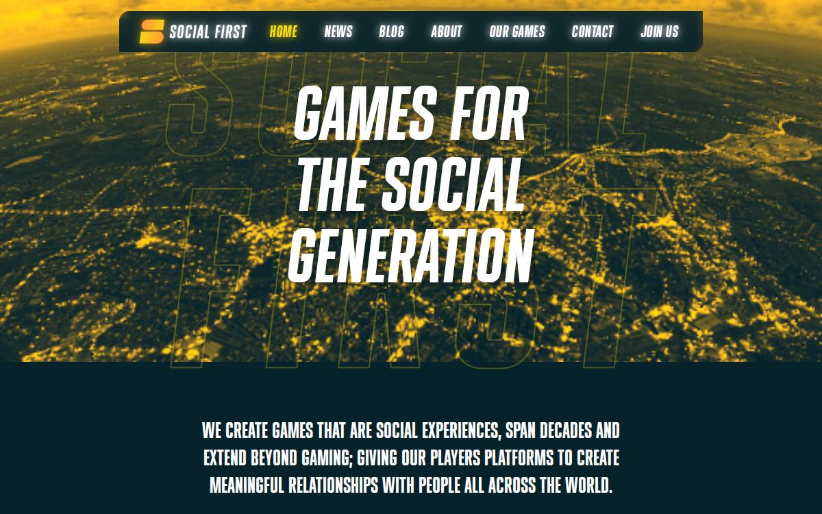 Socialfirstgames website preview