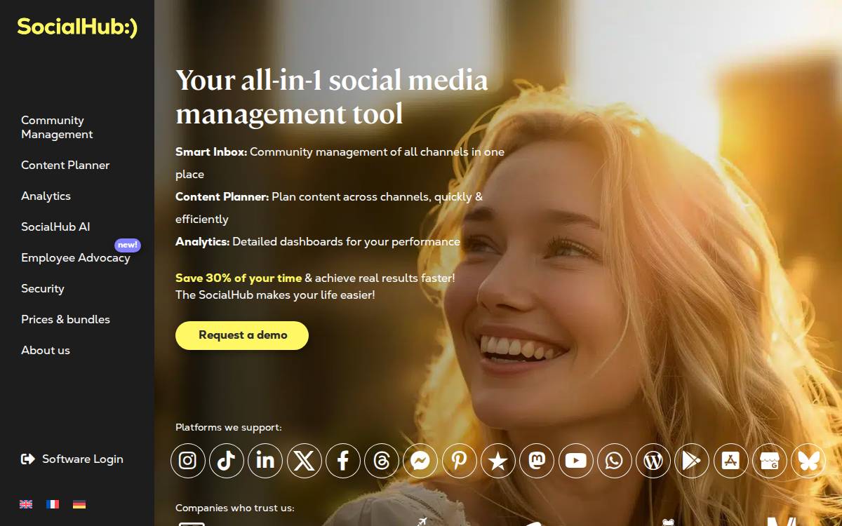 SocialHub website preview