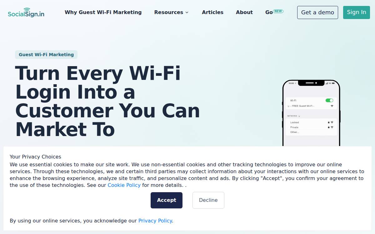 SocialSign.in website preview