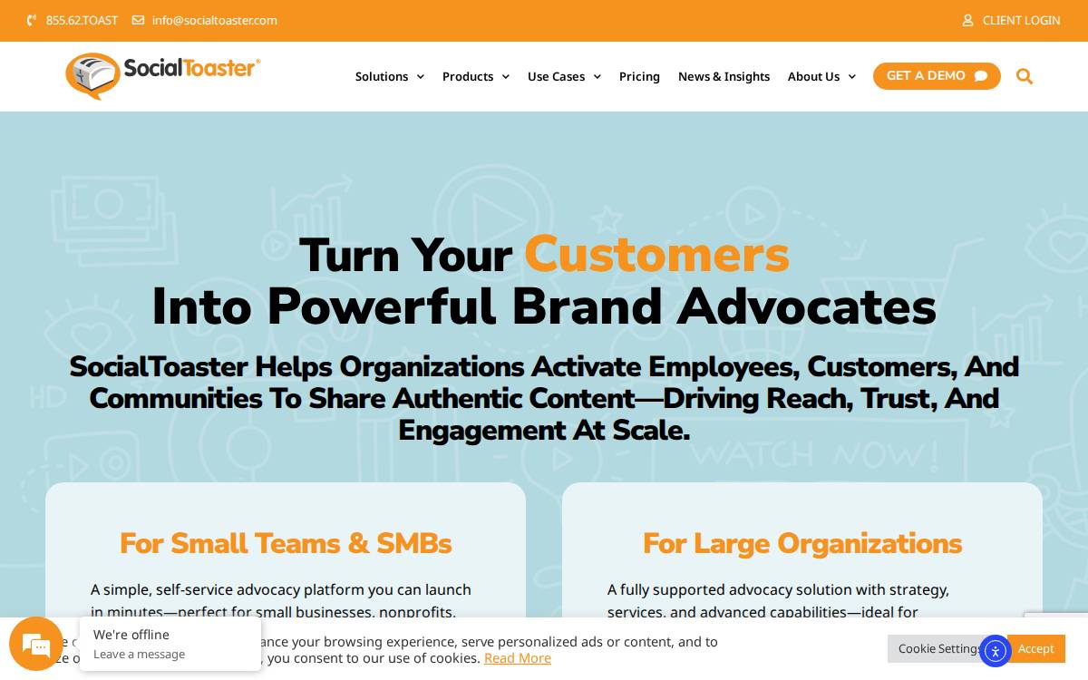SocialToaster website preview