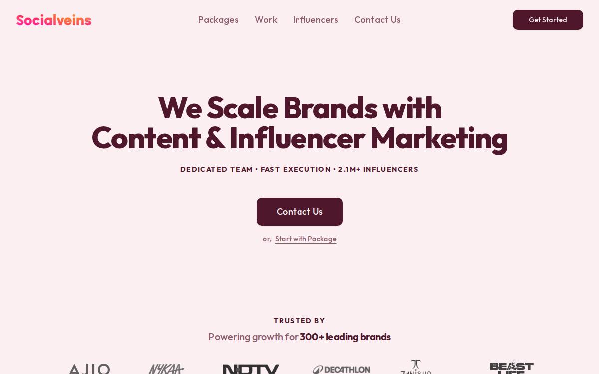Socialveins website preview