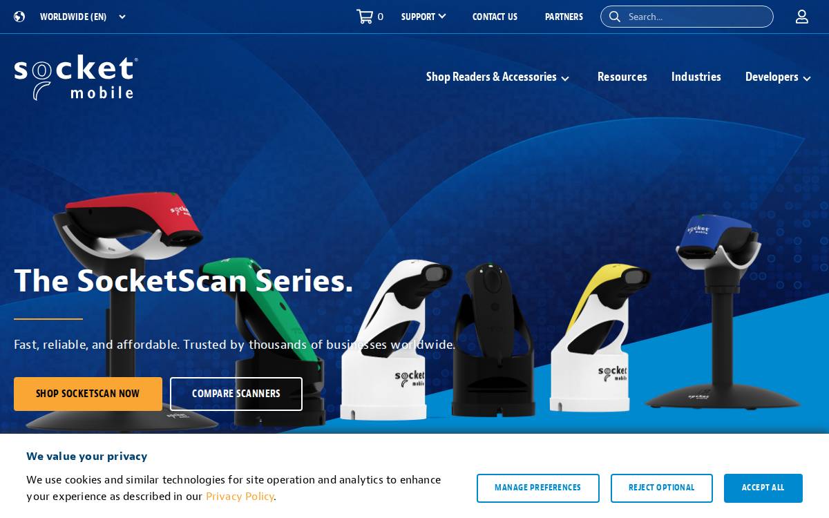 Socket Mobile website preview