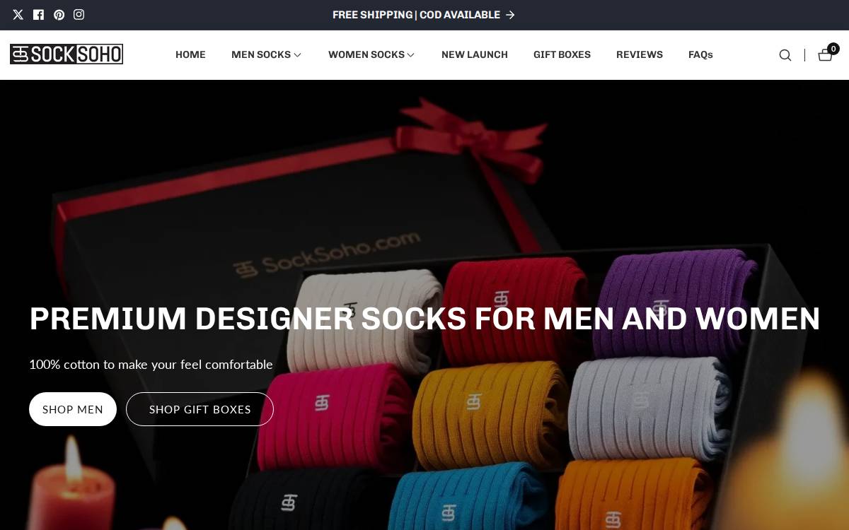 SockSoho website preview