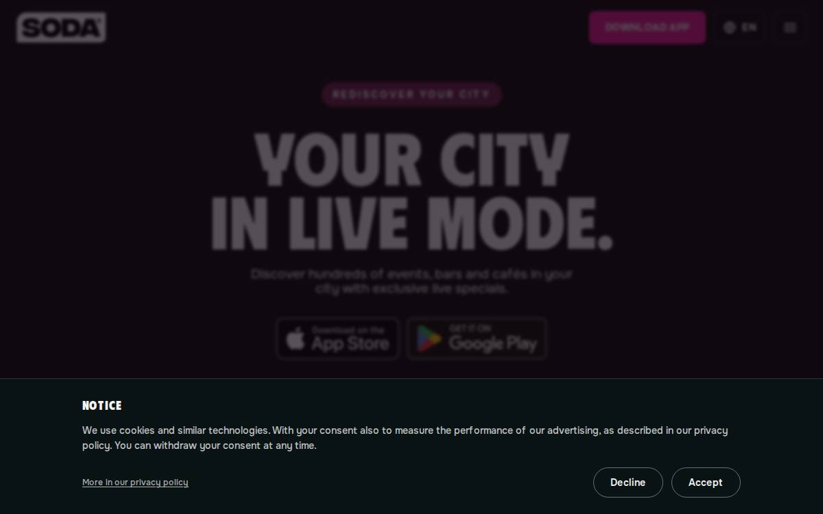 SODA website preview