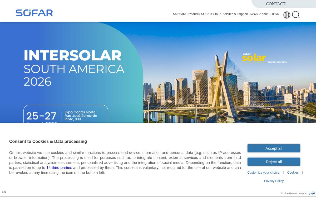 Sofar Solar website preview