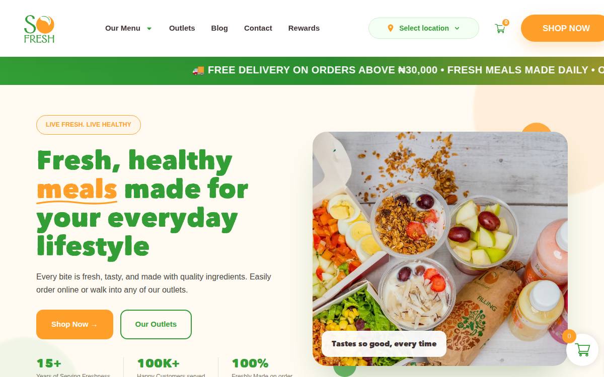 SoFresh website preview