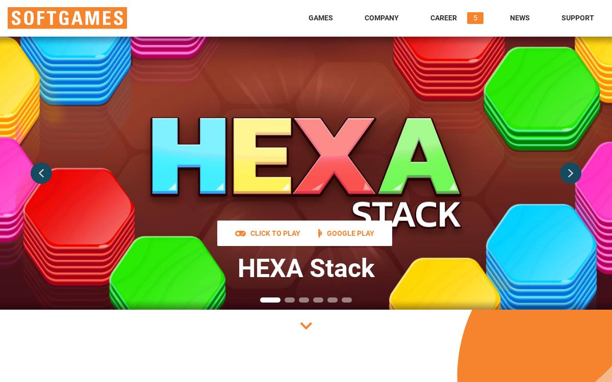 Softgames website preview