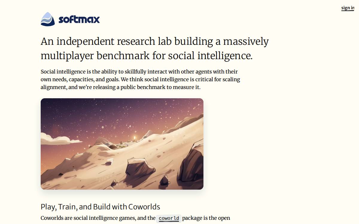 Softmax website preview