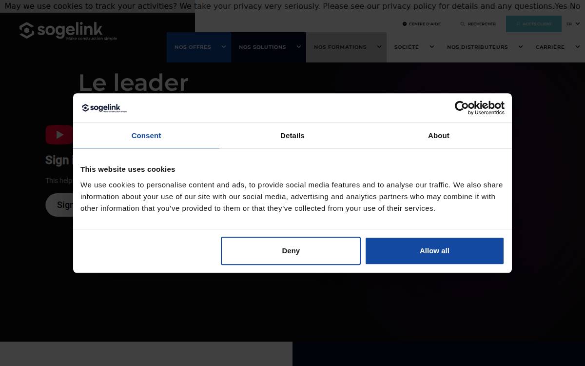 Sogelink website preview