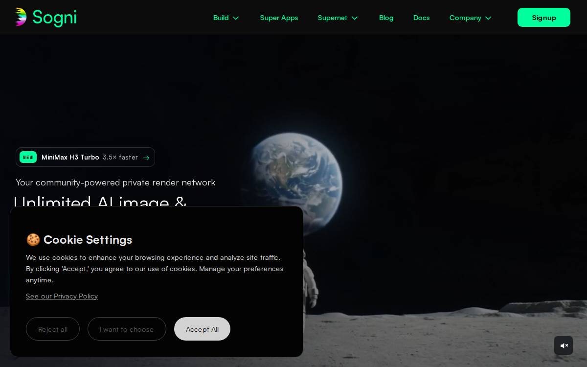 Sogni website preview