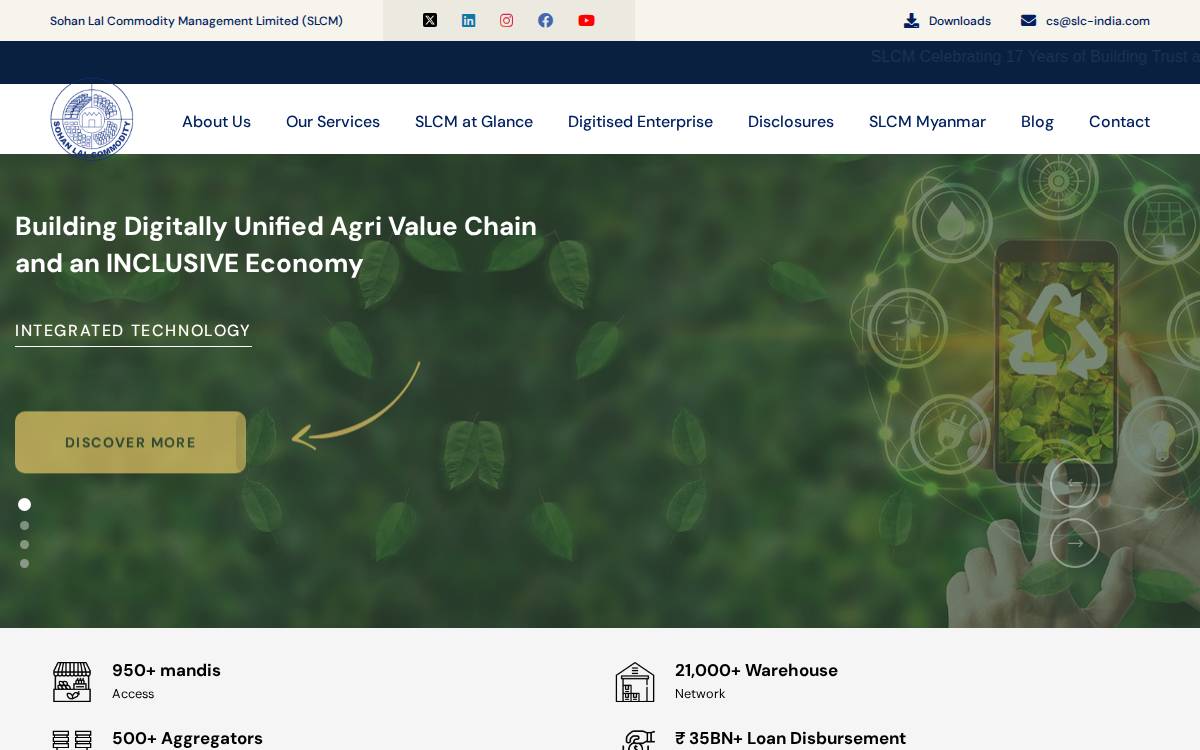 Sohan Lal Commodity Management website preview