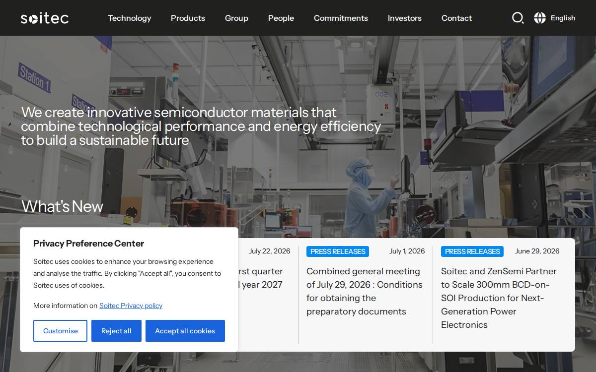 Soitec website preview