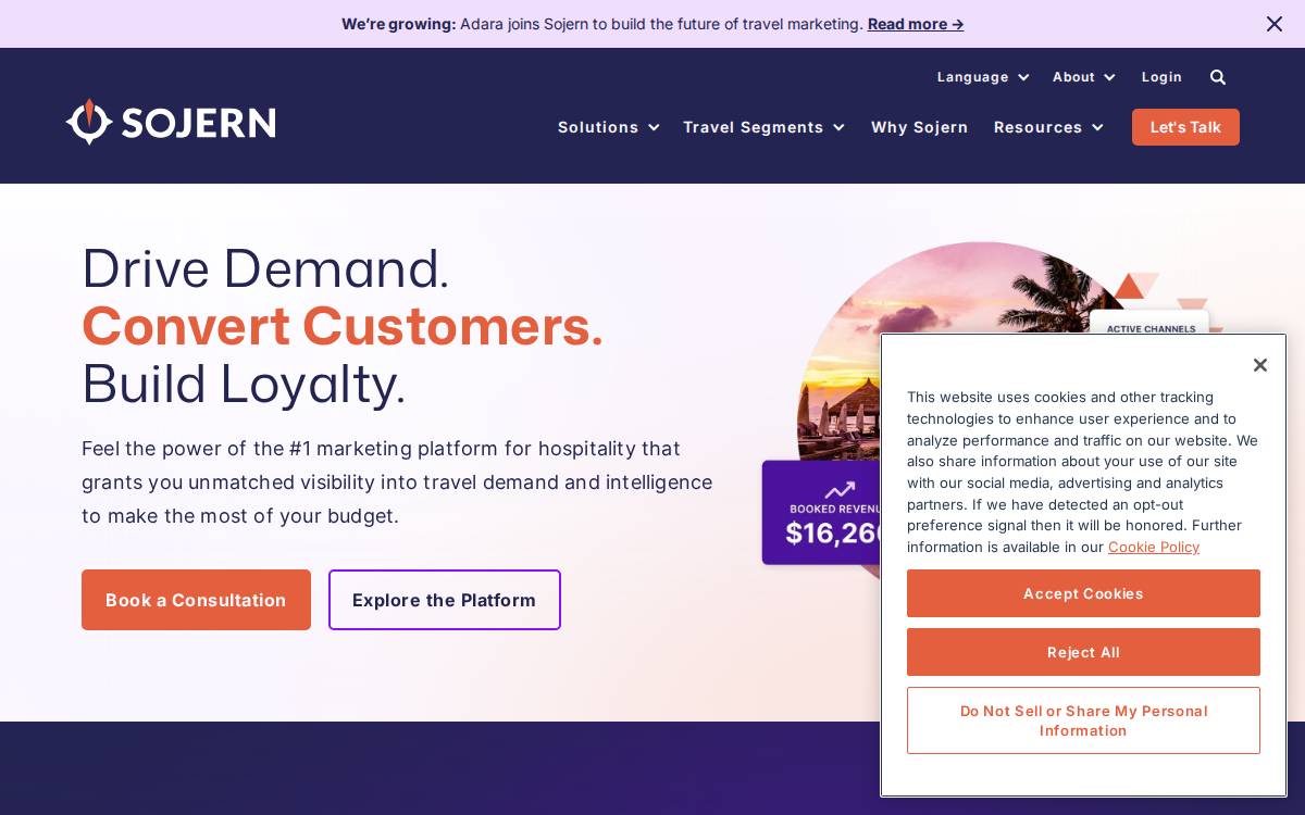 Sojern website preview