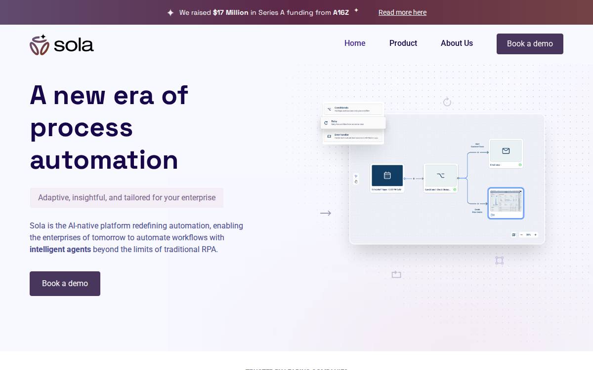 Sola website preview