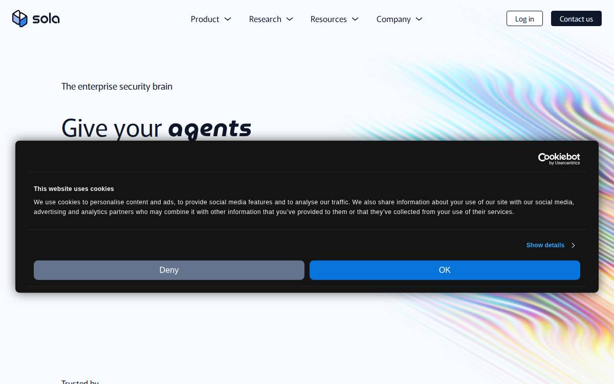 Sola Security website preview