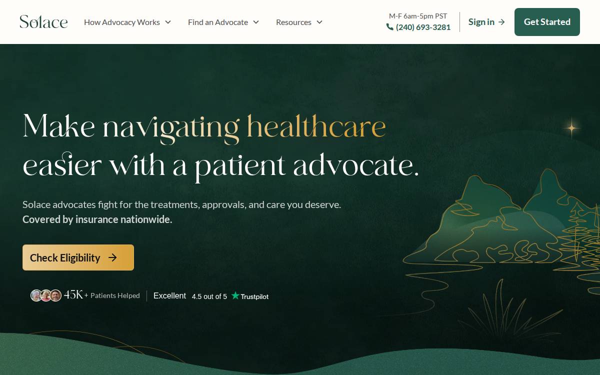 Solace Health website preview