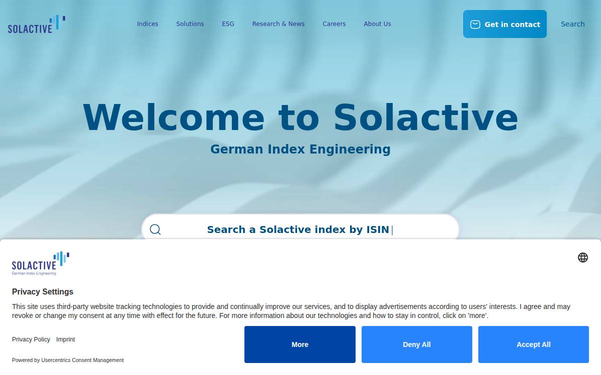 Solactive website preview