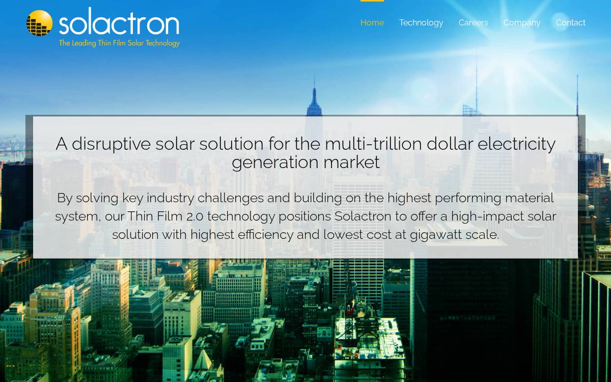 Solactron website preview