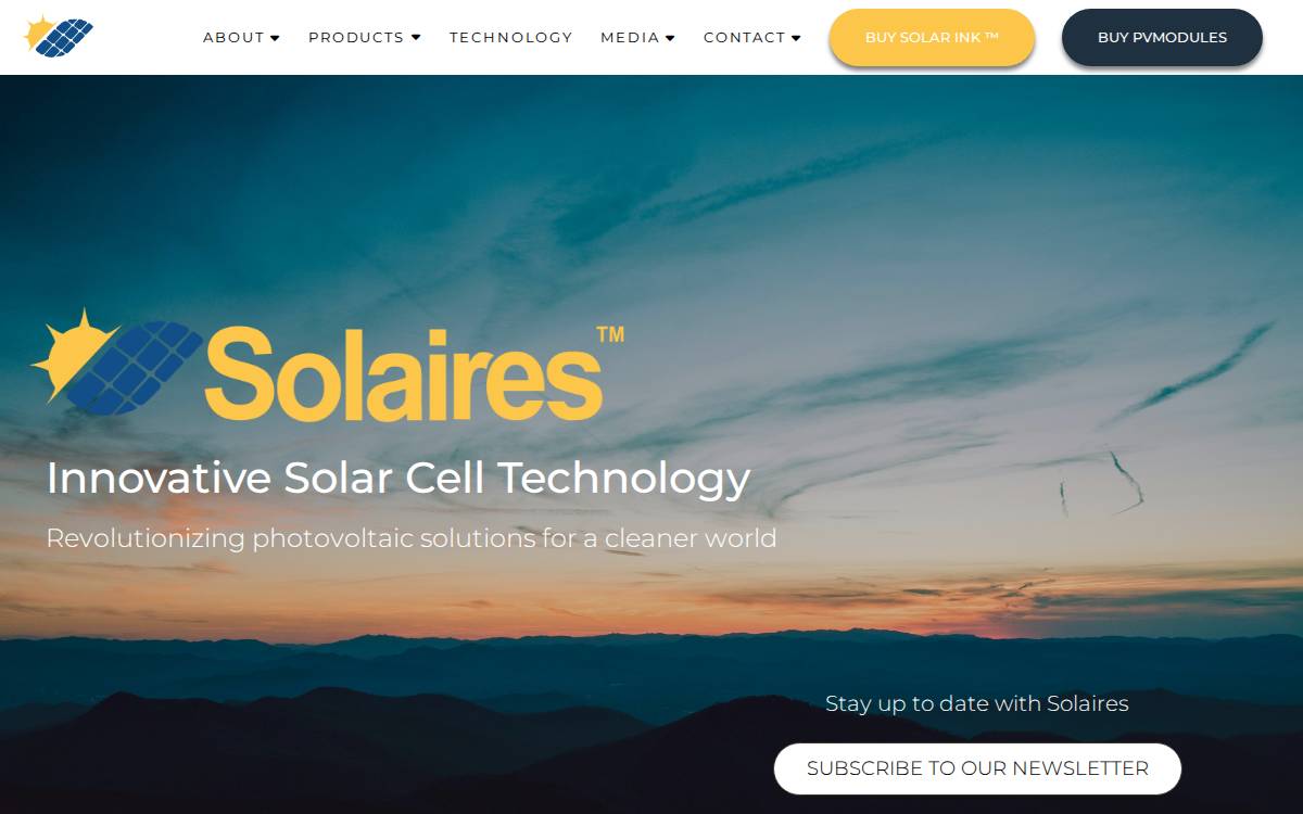 Solaires Enterprises Inc. website preview