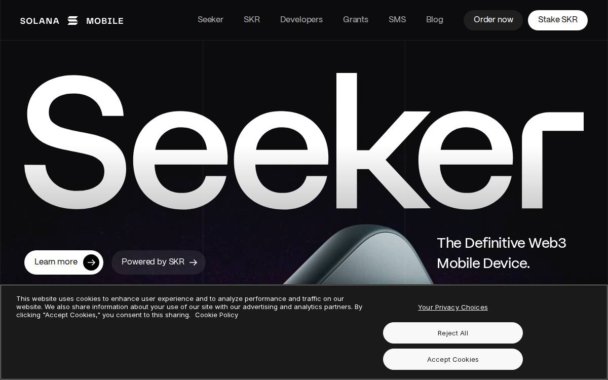 Solana Mobile website preview