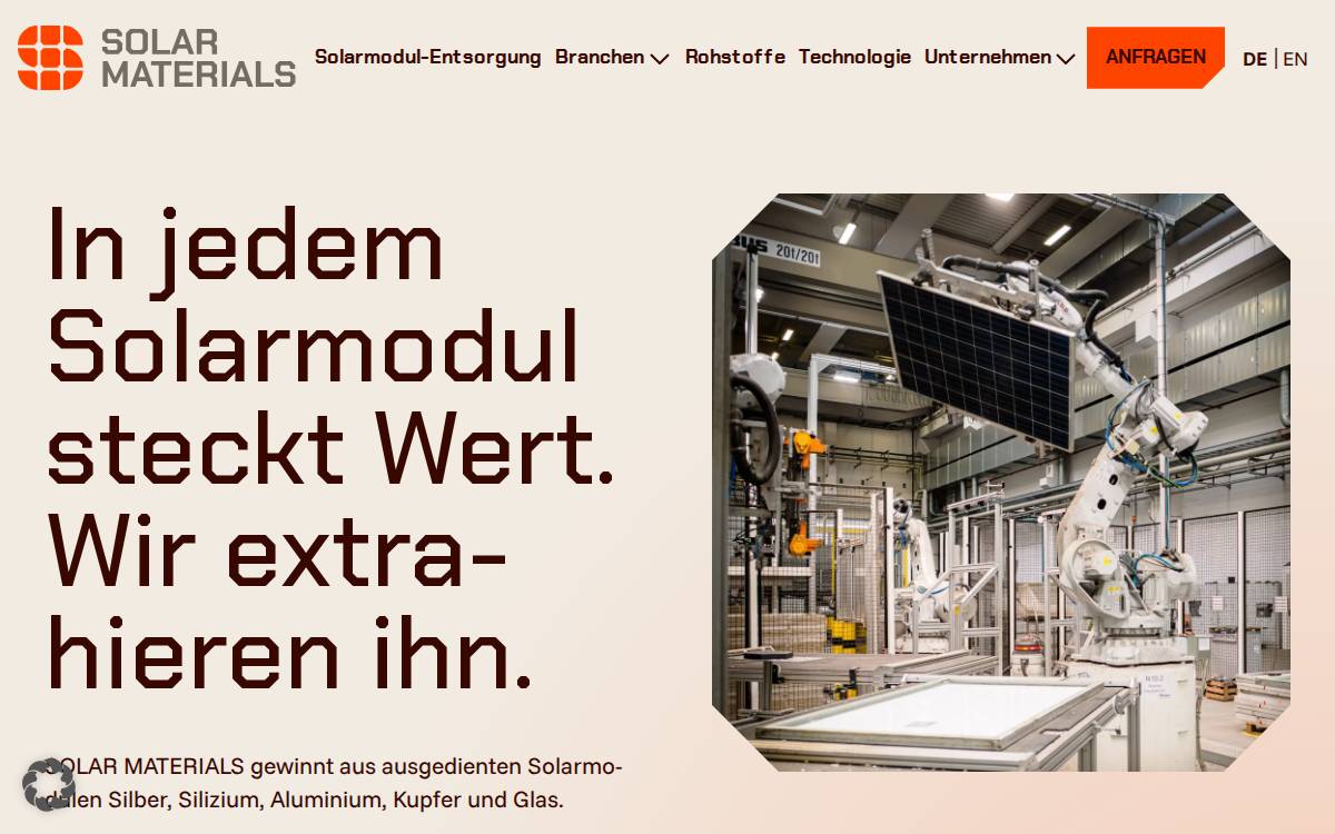 SOLAR MATERIALS website preview