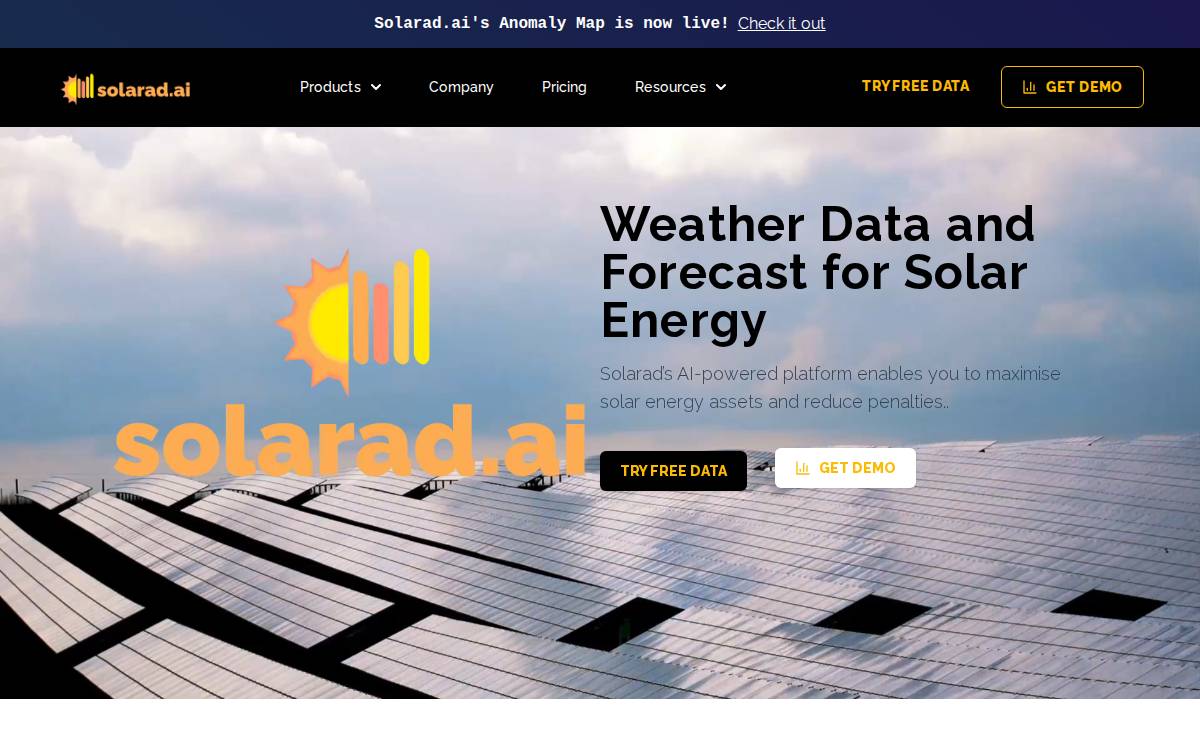 Solarad website preview