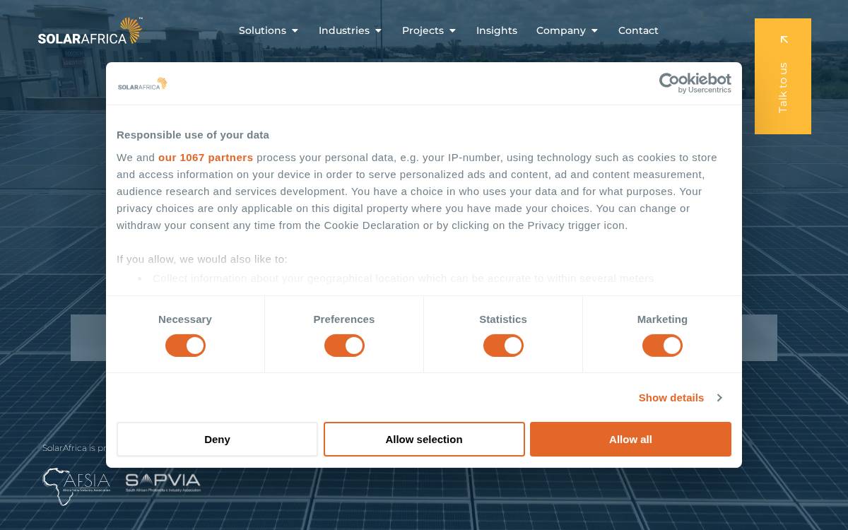 SolarAfrica website preview