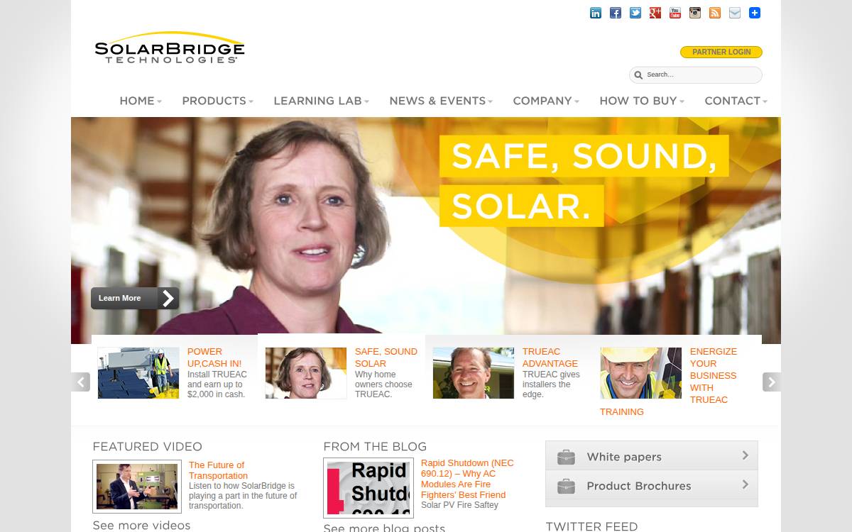 SolarBridge Technologies website preview