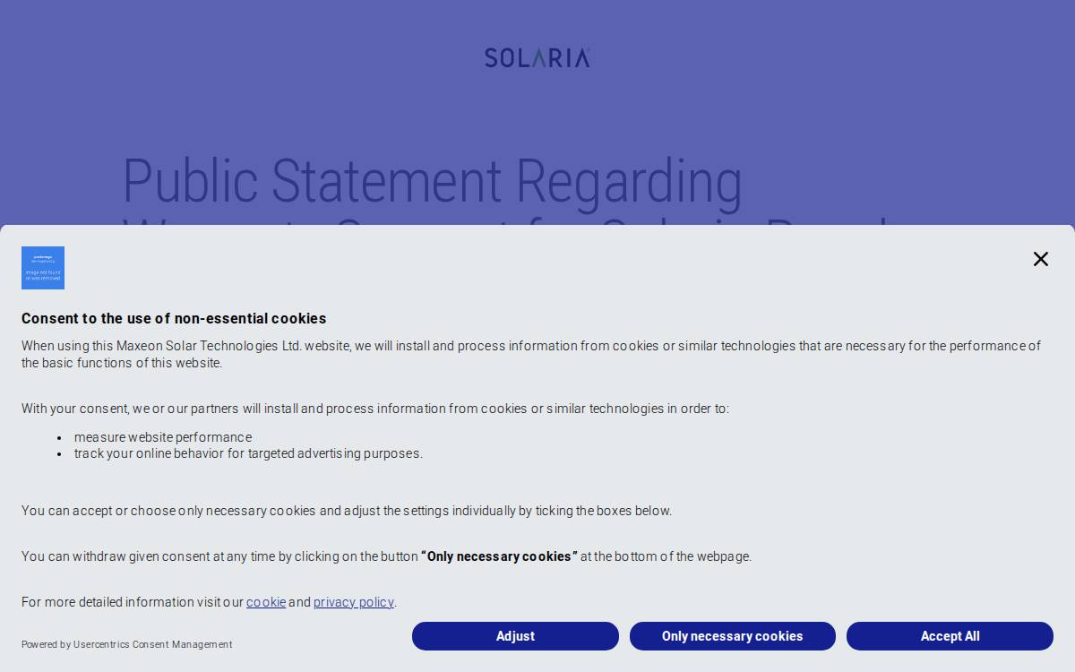 Solaria website preview