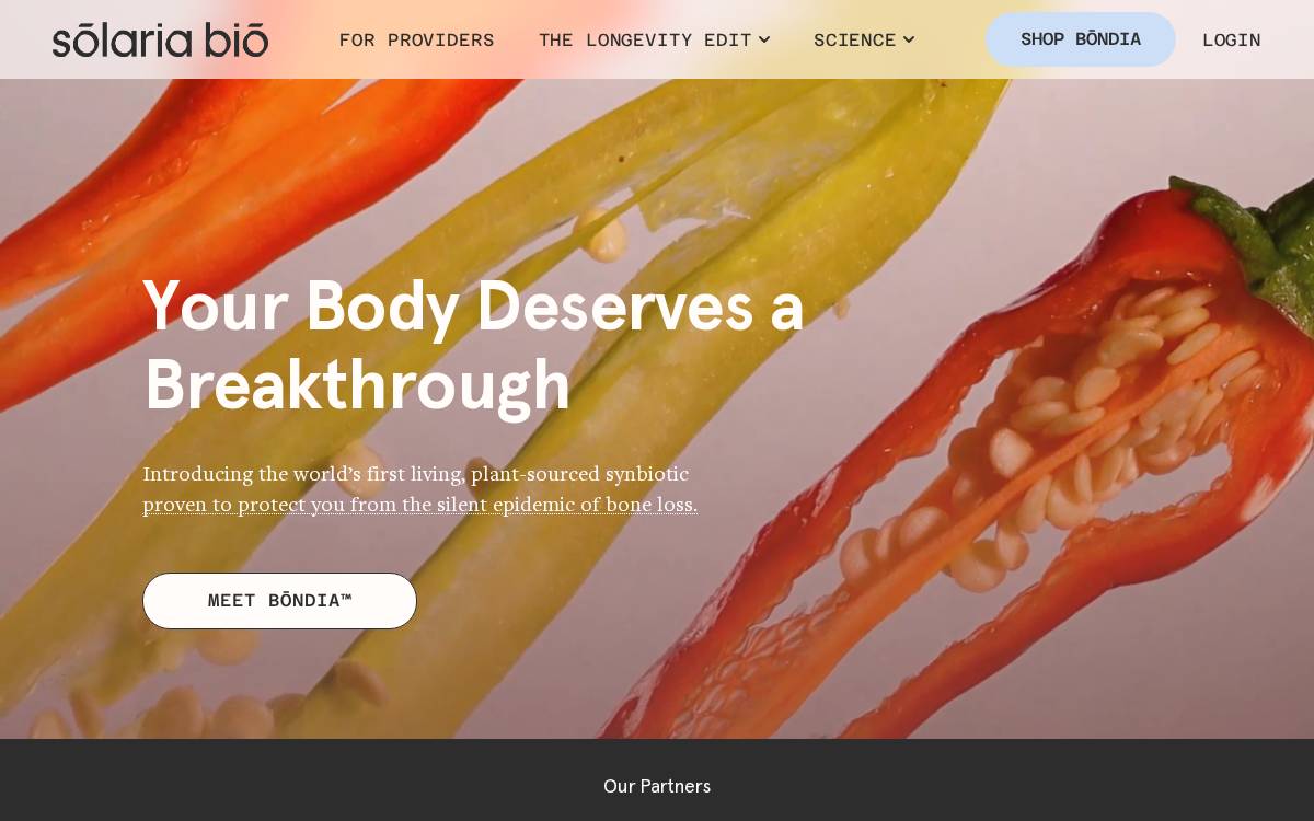 Solaria Bio website preview