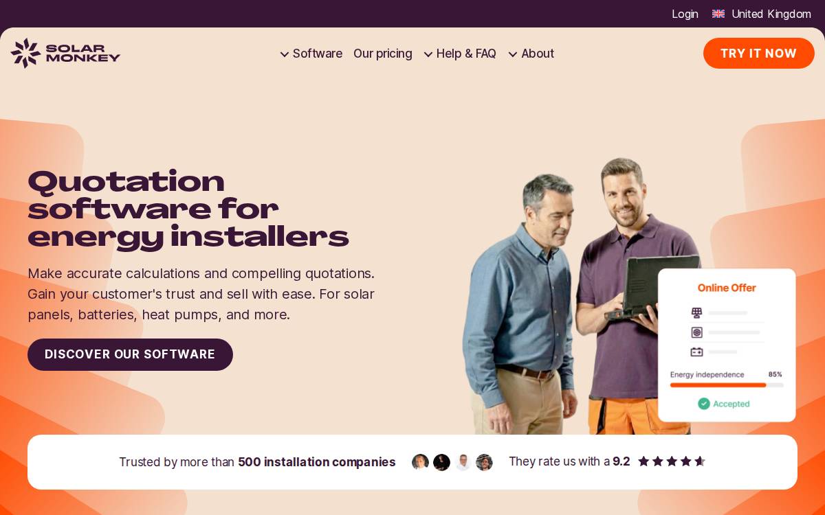 Solar Monkey website preview