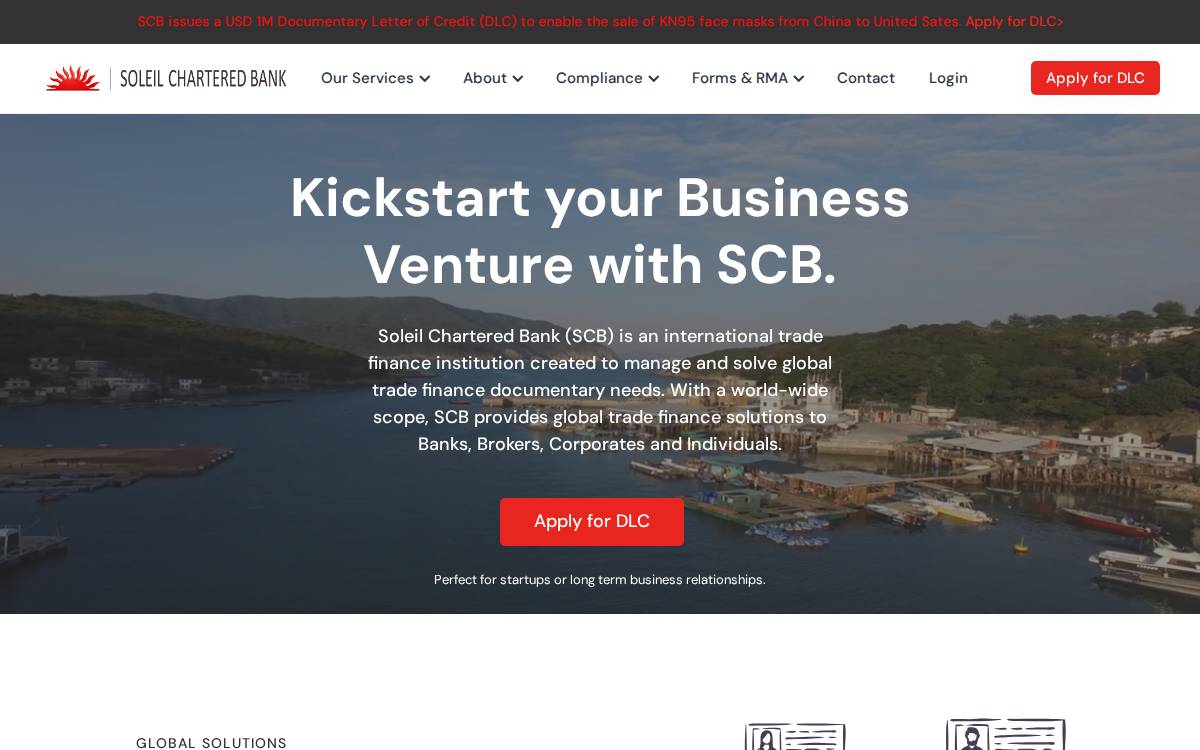 SOLEIL CHARTERED BANK website preview